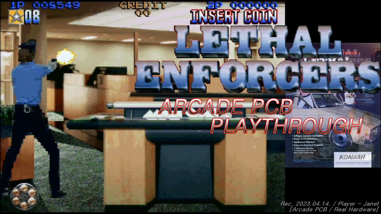 [Arcade PCB] Lethal Enforcers 1 - Full game playthrough / リーサルエンフォーサーズ 1/ 리설 인포서즈 1