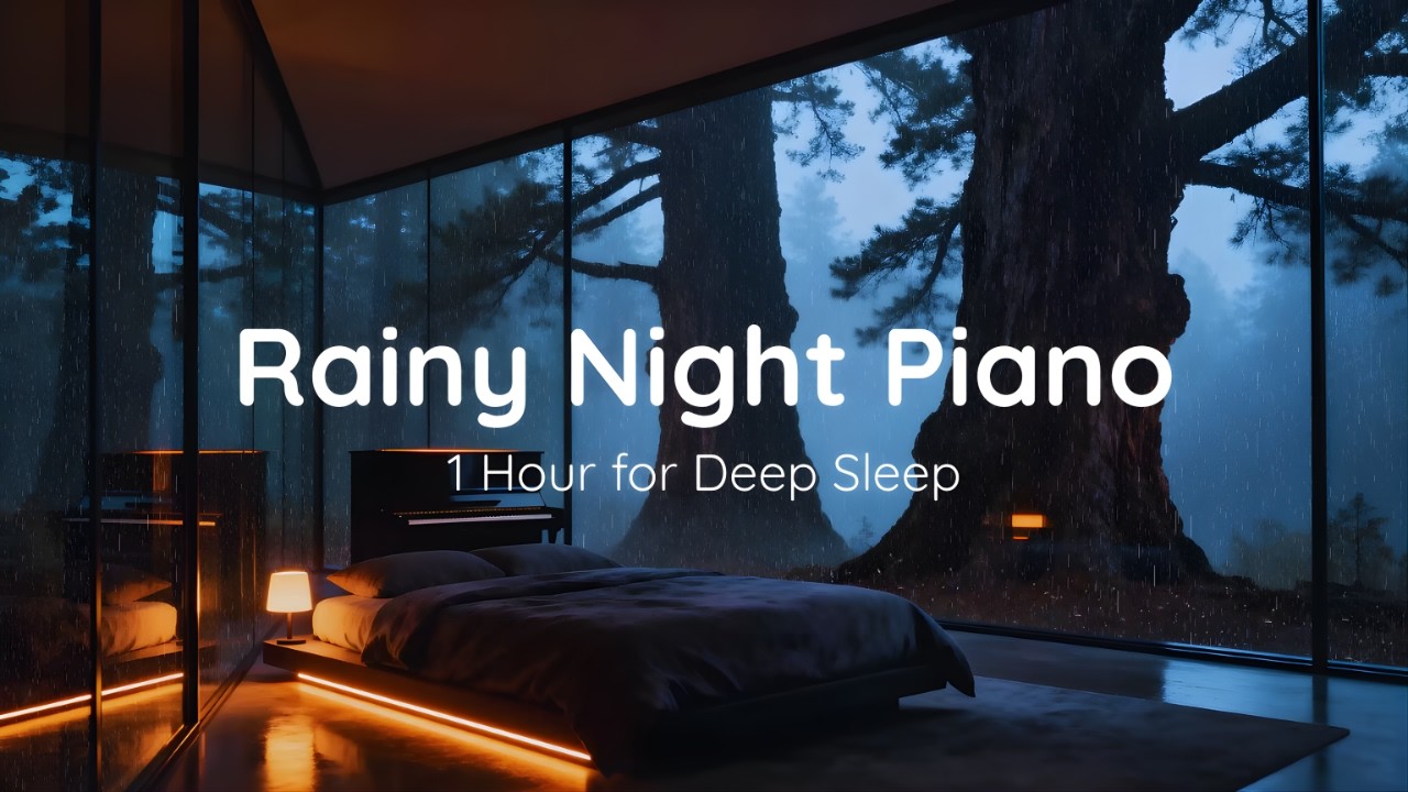 1 Hour Rainy Night Piano for Deep Sleep & Peaceful Rest