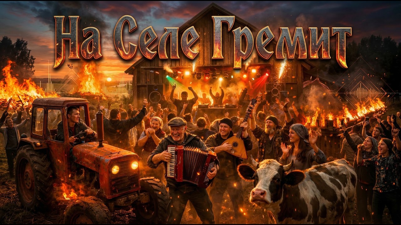 НА СЕЛЕ ГРЕМИТ до Утра | Hardstyle Russian Folk Barn Rave Anthem 140 BPM Balalaika Drop 🔥