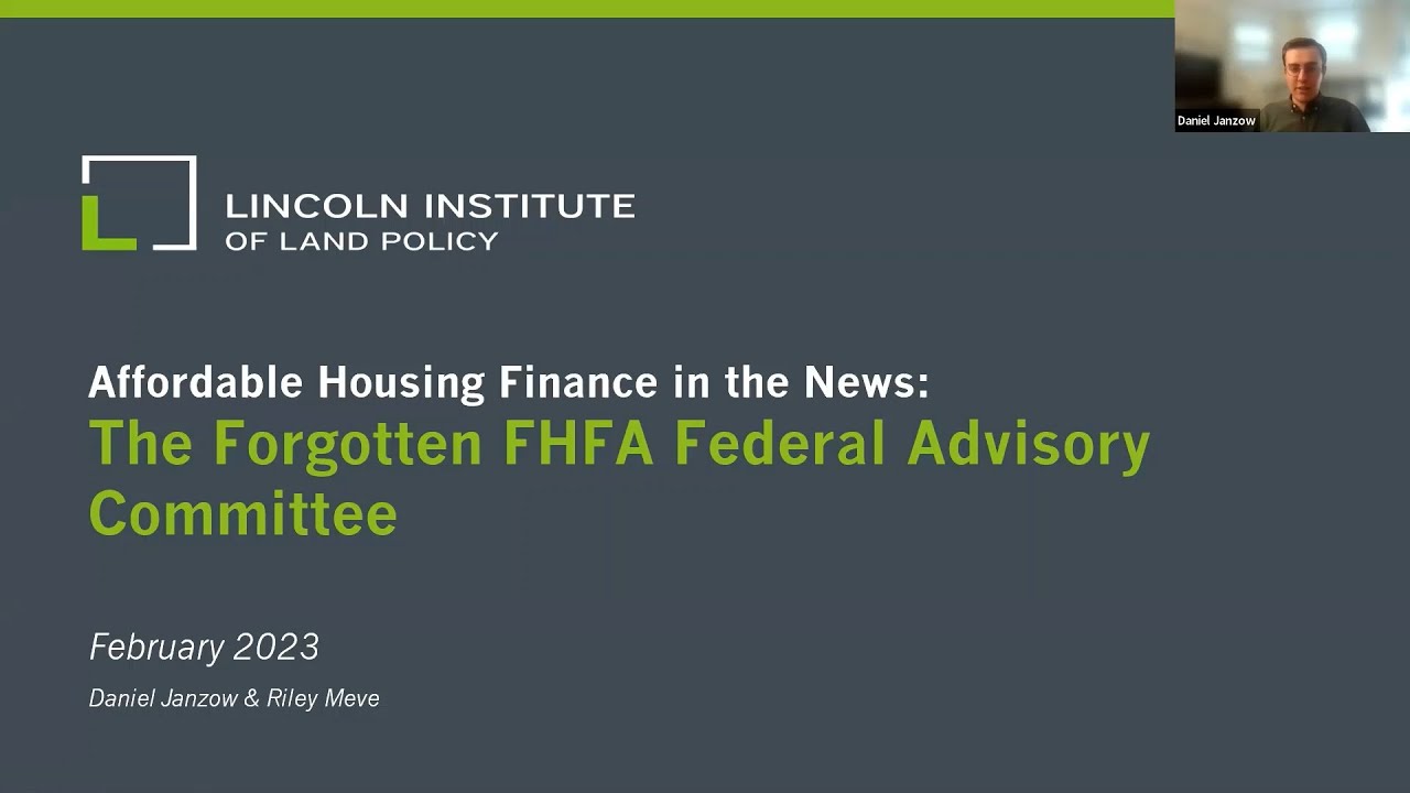 The Forgotten FHFA Federal Advisory Committee