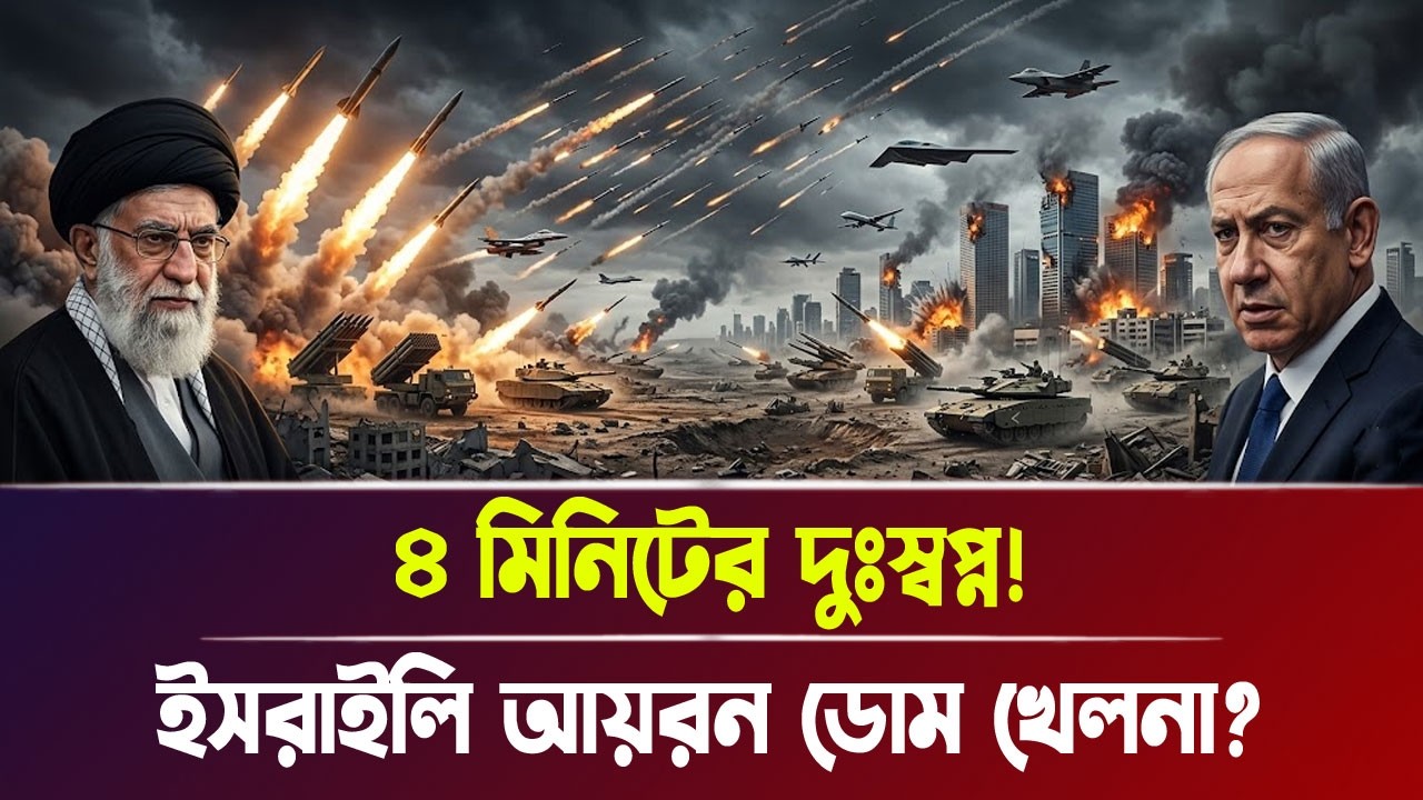 ৪ মিনিটের দুঃ'স্বপ্ন! ইস'রা'ইলি আ'য়'রন ডো'ম খেলনা? | Iran-Israel war, Breaking News | Bangla News