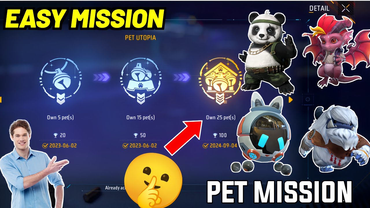 Easy Achievement Mission Free Fire | Own 25 Pet Achievement Mission | New Achievement Mission