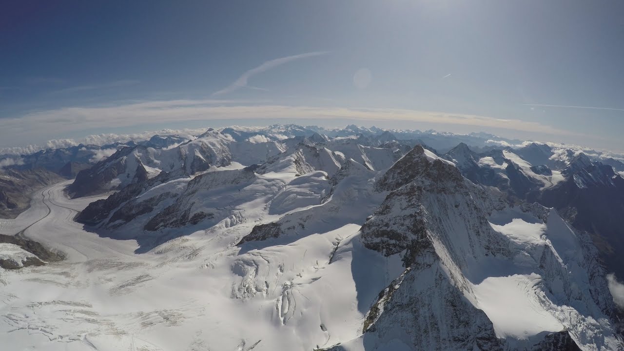 A flight from Zürich to Jungfrau, Matterhorn & Mont Blanc