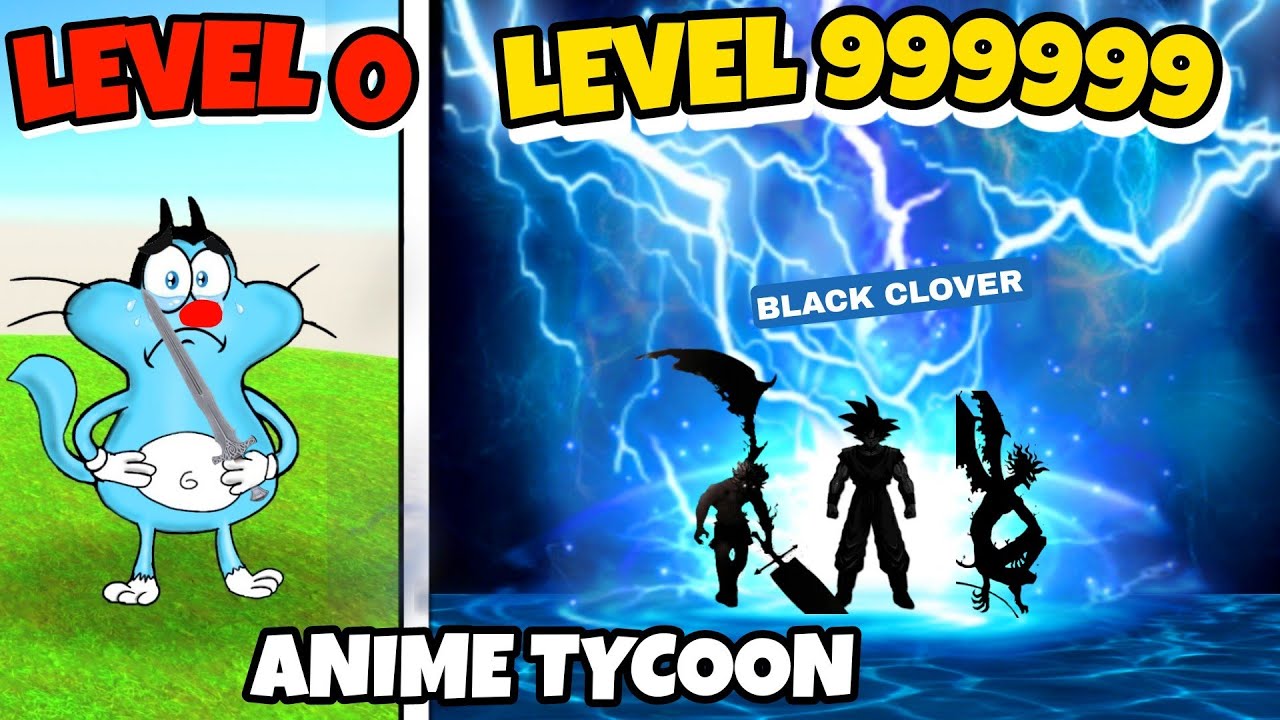 ROBLOX Oggy Became Black Clover in Anime Tycoon (Roblox) | Oggy Game