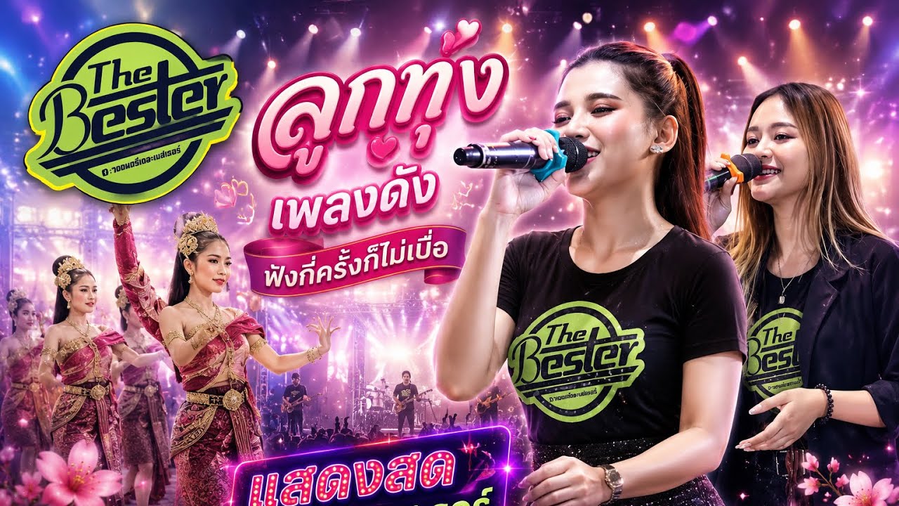 ลูกทุ่งเพลงดัง❗️อนิจจาทิงเจอร์/แก้วรอพี่/สาวเพชรบุรี/ส้มตำ แสดงสดเดอะเบสเธอร์
