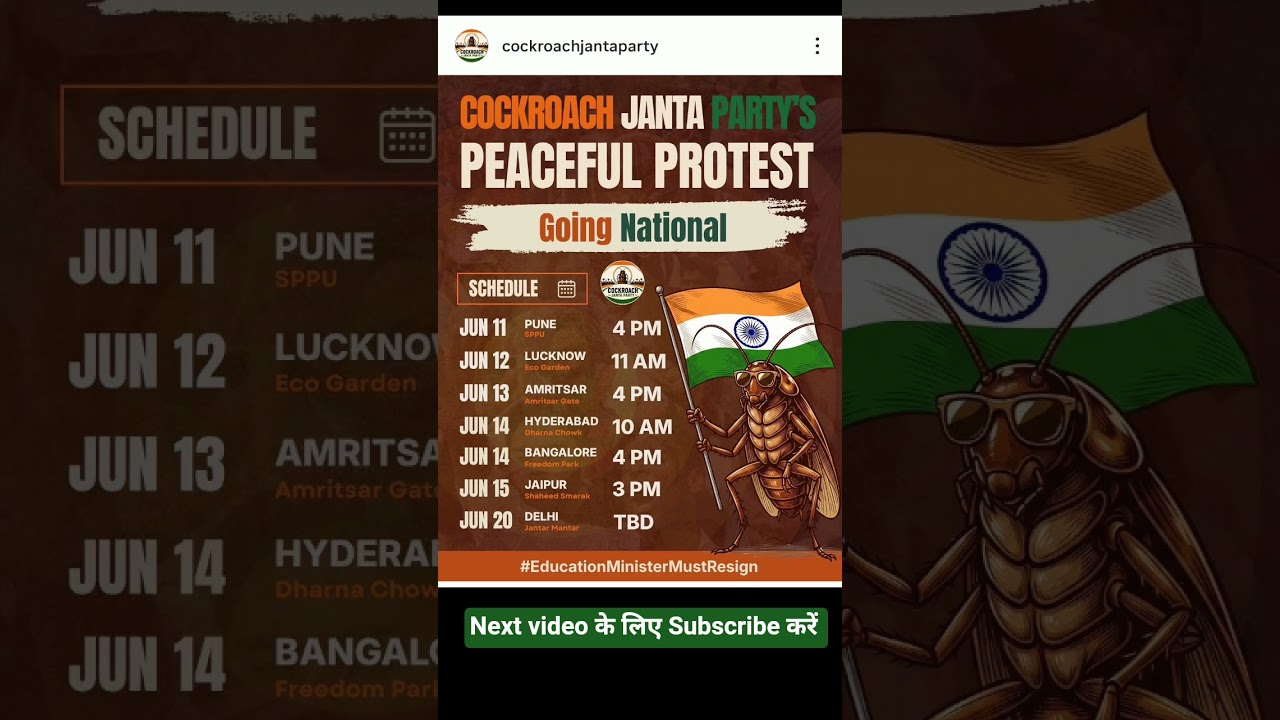 Cockroach Janta Party Protest Schedule founder Abhijeet Dipke cjp