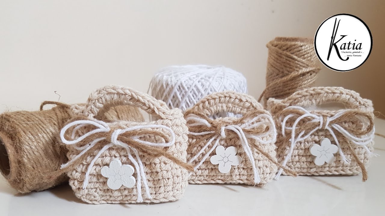 Tutorial uncinetto mini borsette shabby chic