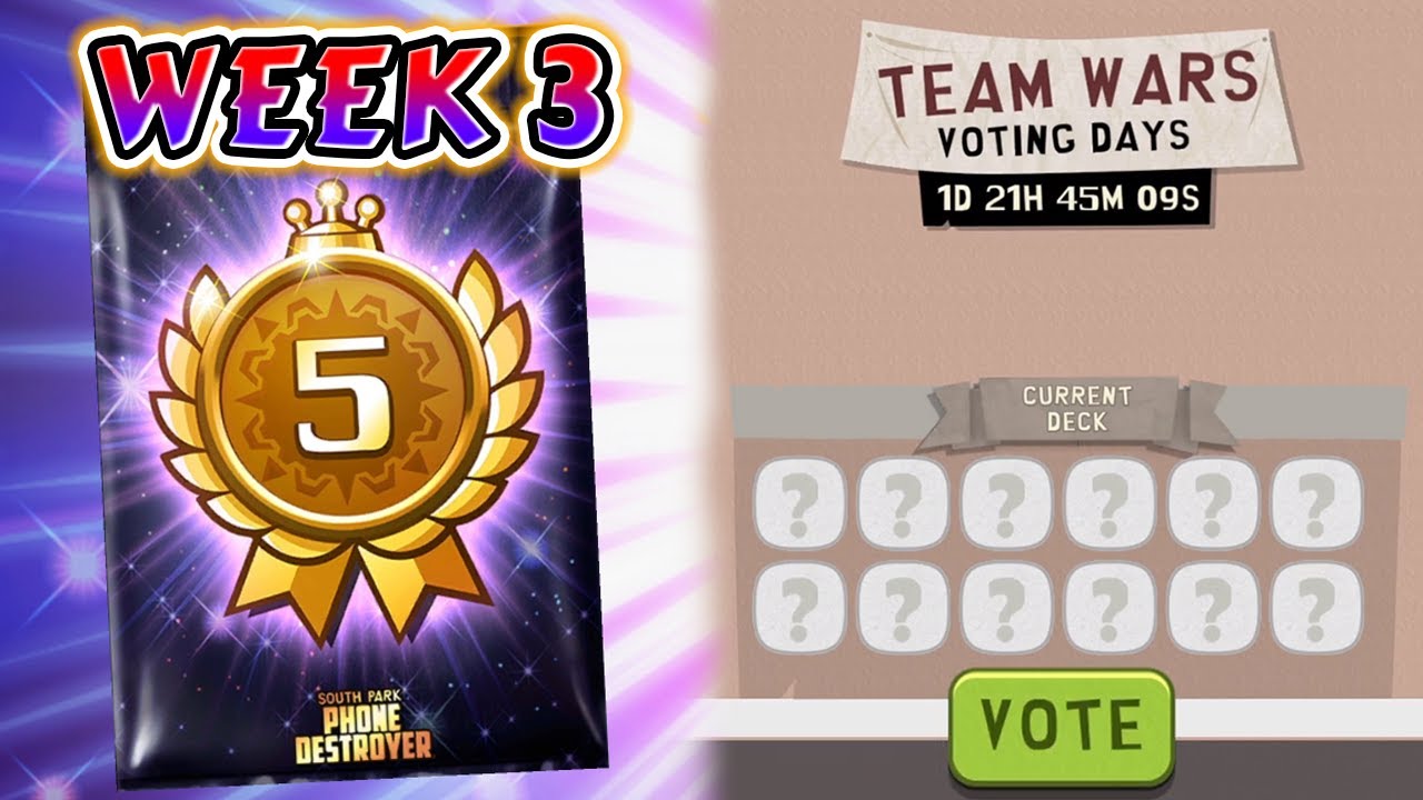 Team Wars (TVT) Pack + Votes (Week 3 2026) | South Park Phone Destroyer