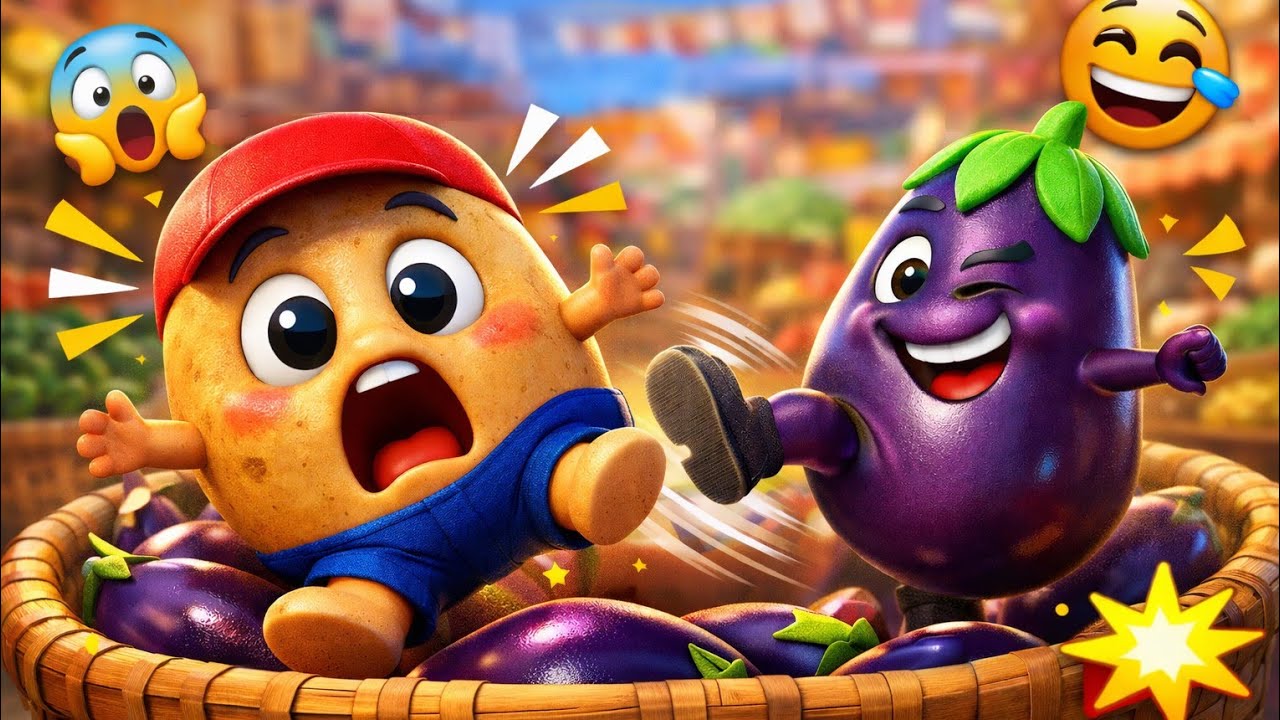 आलू कचालू बेटा 🥔😂 | 3D Cartoon Funny Song | Kids Viral Short | Rhymes song #trending 