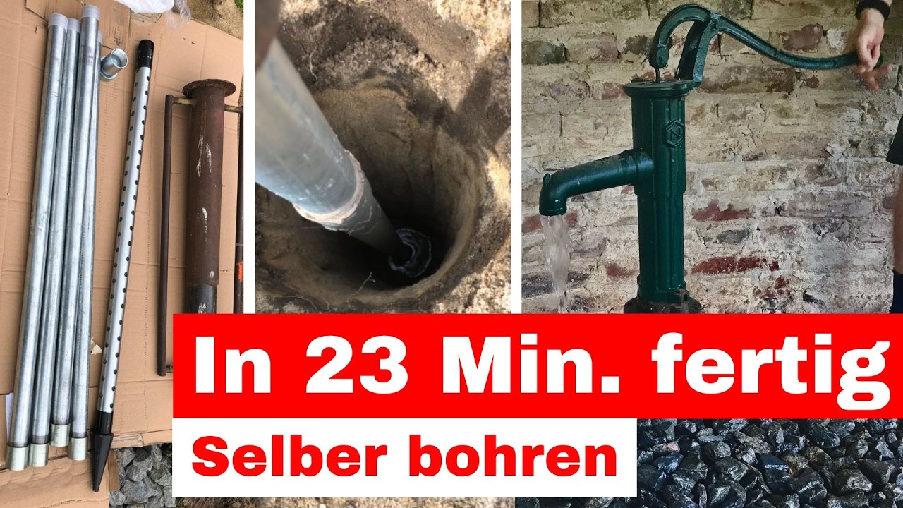 Brunnen selber bohren in 23 min &ndash; Schritt f&uuml;r Schritt Anleitung f&uuml;r unter 120 Euro&ldquo;