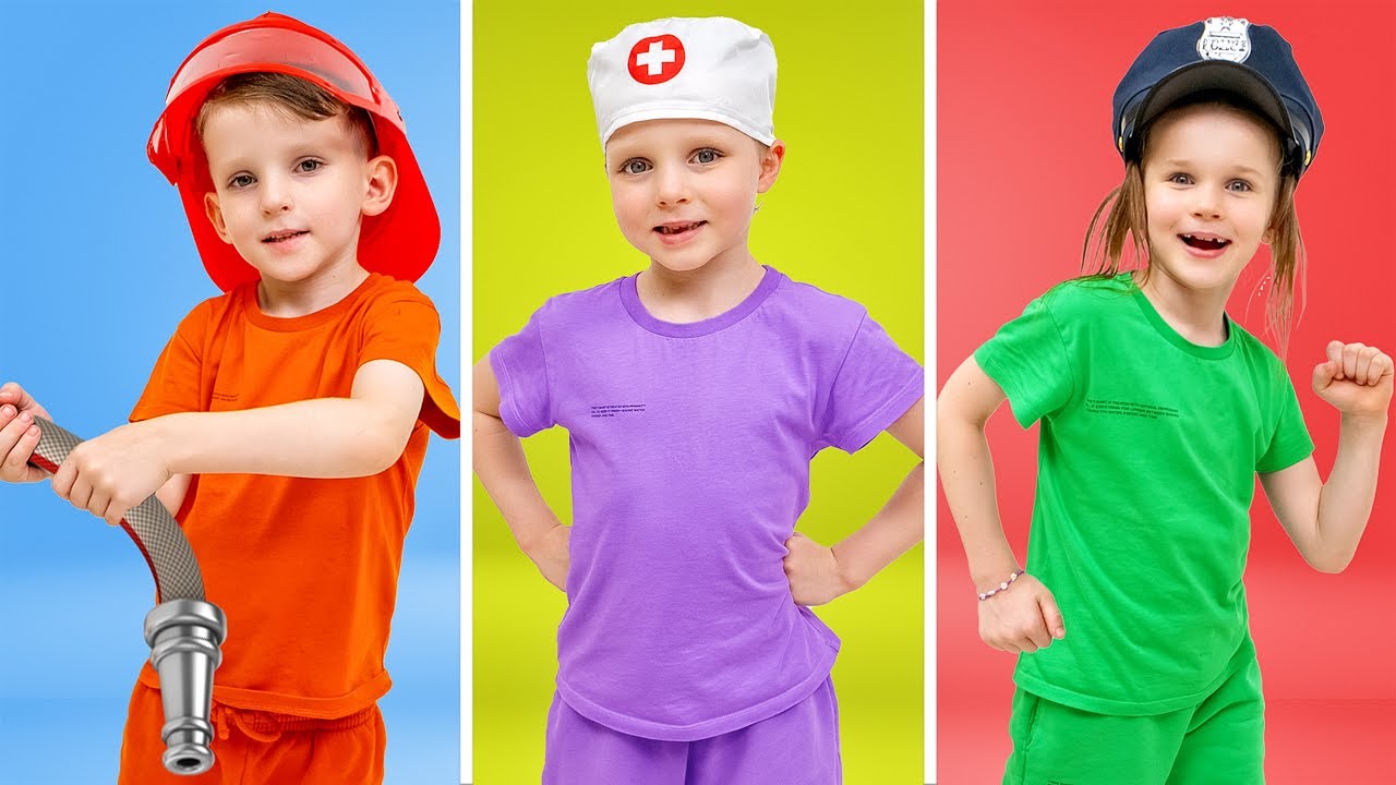F&uuml;nf Kinder gehen zu Kidzania und erraten Sie den Job aus der Emoji-Challenge