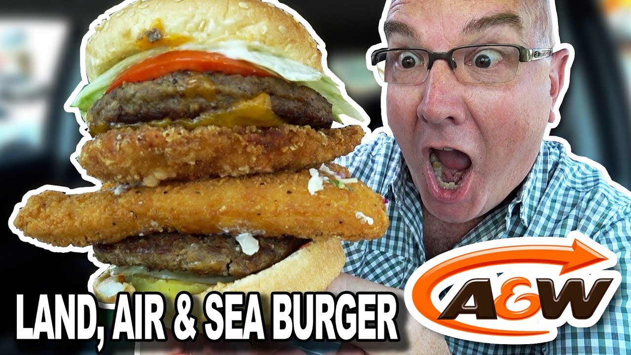 A&W ⭐ SECRET MENU ITEM ⭐ LAND, AIR & SEA Burger