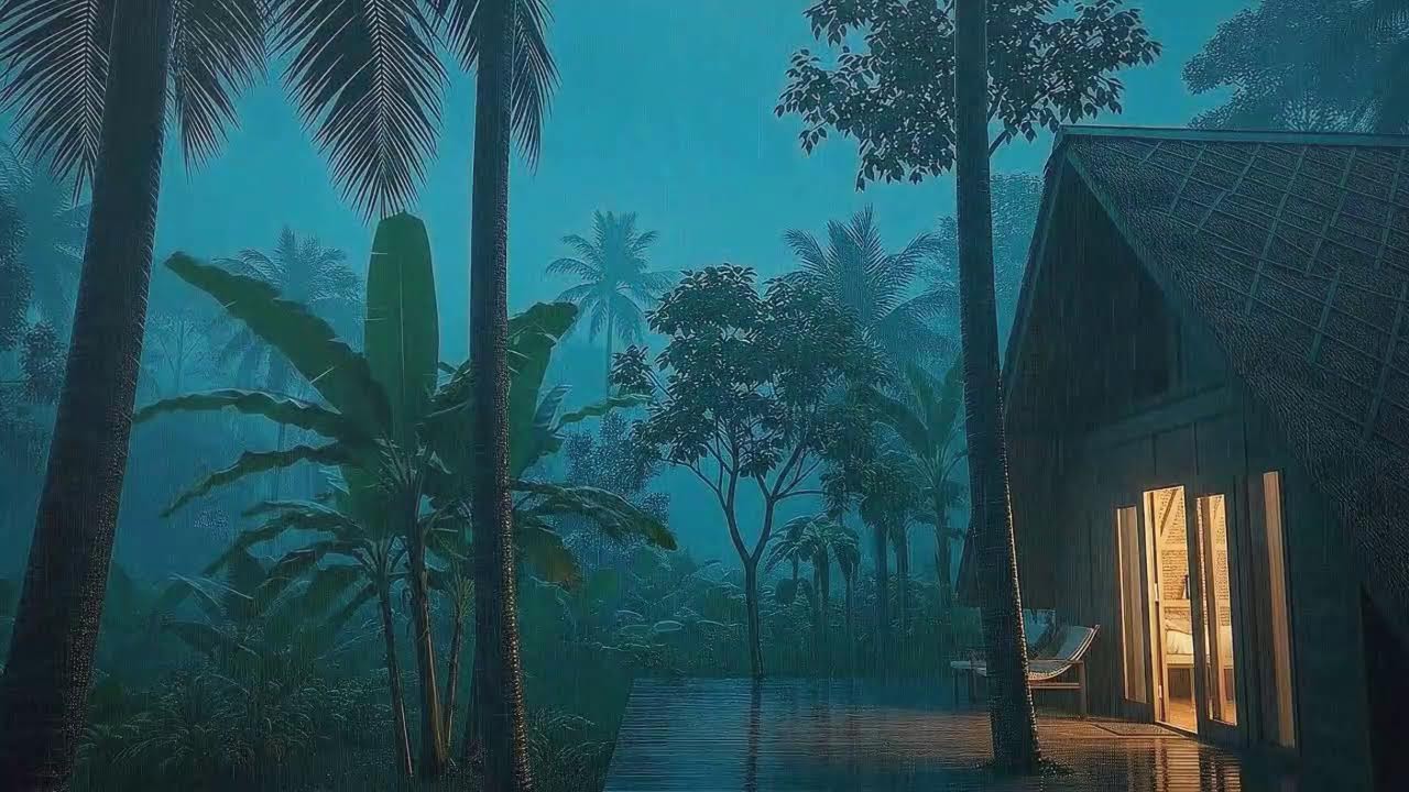 Sleep Fast to Cabin Rain and Soft Rumble Thunder in the Jungle 🌧️