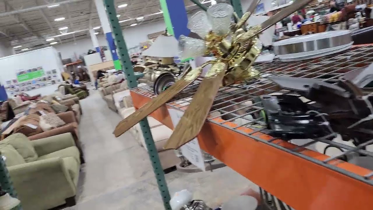Hunting for vintage lights and fans in a Habitat Restore