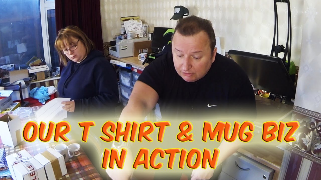 Our T Shirt and Mug Printing Business In Action Working From Home