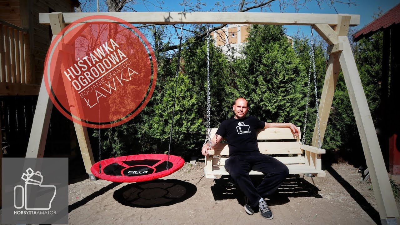 HUŚTAWKA OGRODOWA - Ławka i bocianie gniazdo