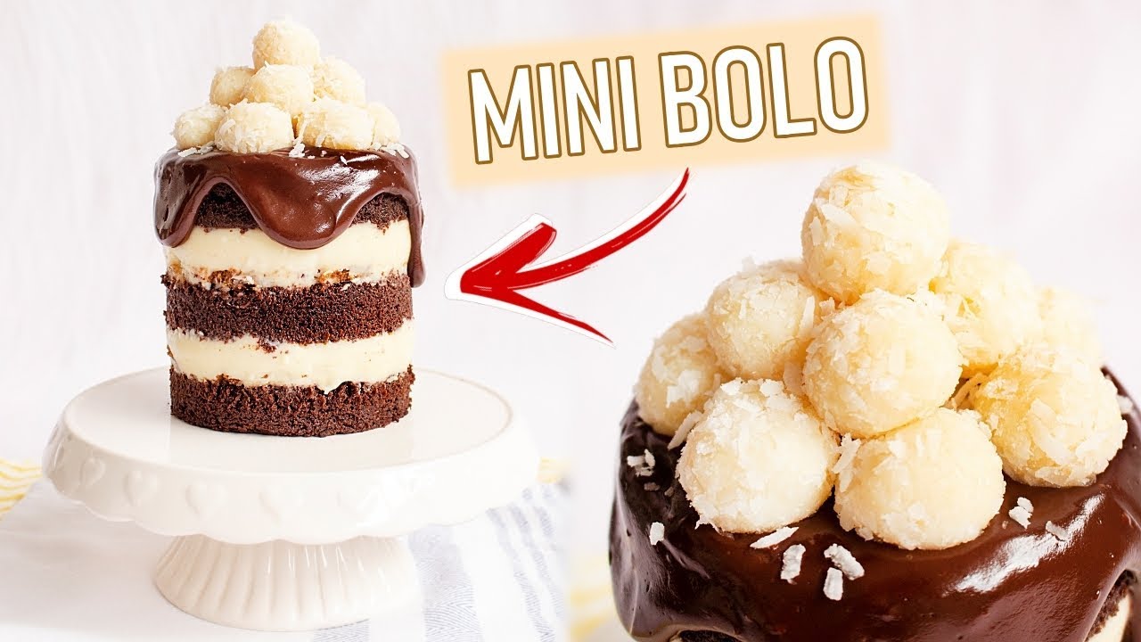 MINI BOLO DE CHOCOLATE COM CREME BRANCO - DRIP CAKE - Tiago Mauro