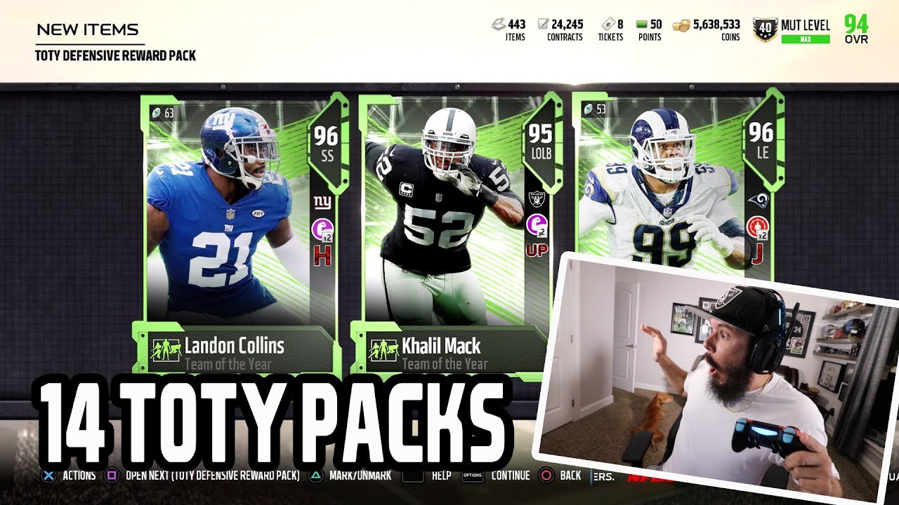 RECORD* 14 FULL TOTY PACKS. INSANE PULLS | MADDEN 18 PACK OPENING