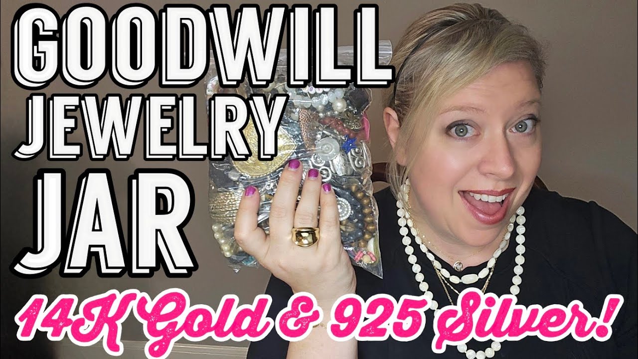 14K GOLD 💛 925 SILVER in this REAL Goodwill Jewelry Jar Unboxing! #jewelryjar