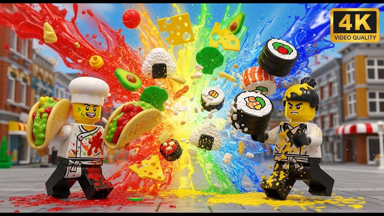 LEGO City Food Fight: Taco Truck vs. Sushi Bar! 🌮🍣👊