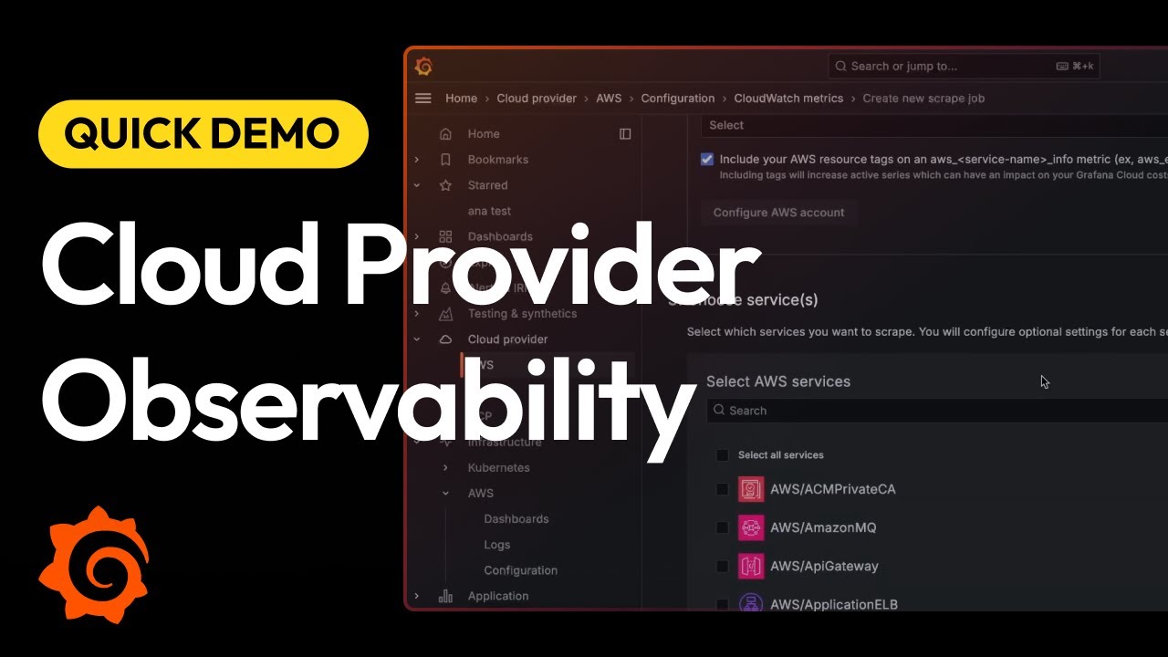 Представляем Cloud Provider Observability в Grafana Cloud | Демонстрация | Grafana Labs