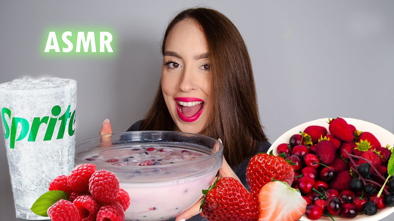 ASMR COMIENDO FRUTAS CON SPRITE | ASMR EN ESPAÑOL