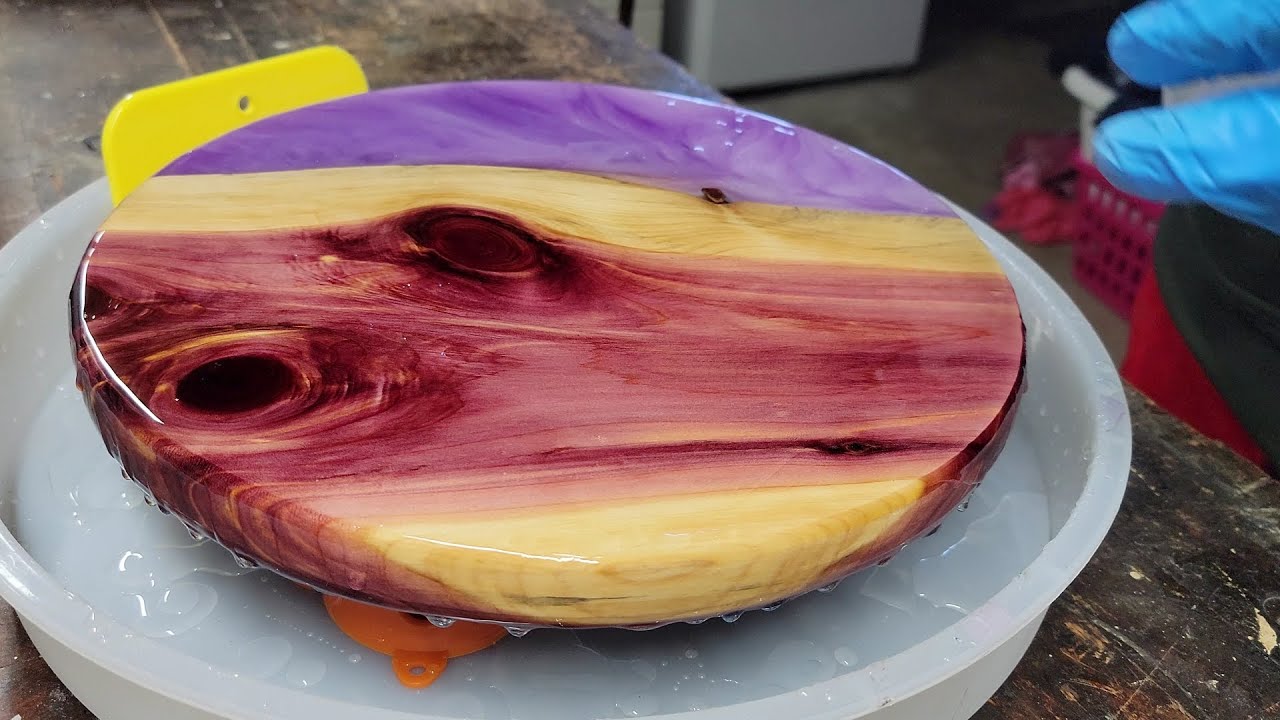creating a resin/ wood 'lazy susan' for a high-profile client