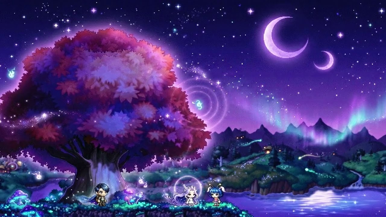 메이플스토리 오로라 밤하늘 🌙 | 로파이 코딩/공부 BGM