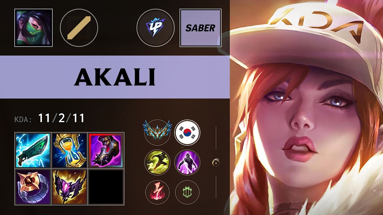 (UP Saber) Akali Mid vs Ryze - KR Challenger Patch 26.13