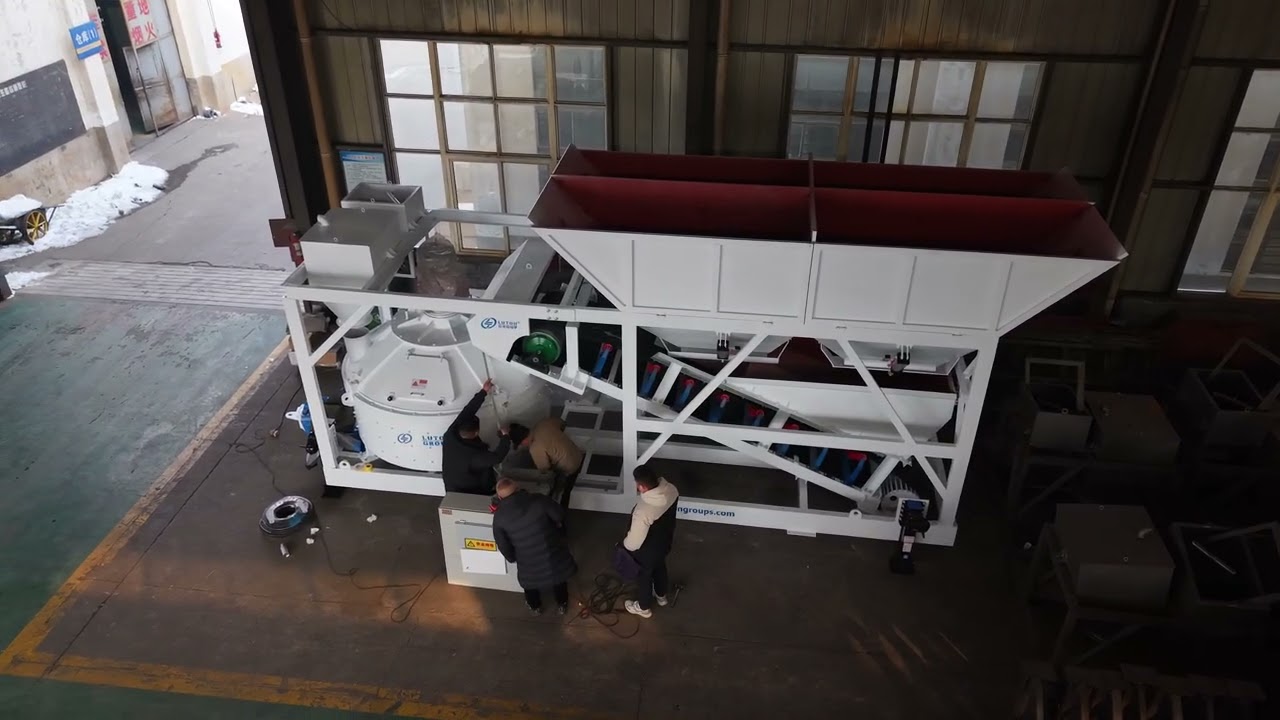 LUTON GROUP mobile concrete batching plant with vertical  mixer to Argentina 