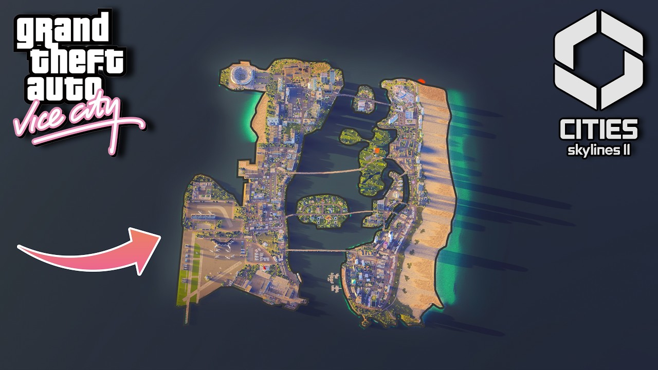Я воссоздал GTA Vice City в Cities Skylines 2