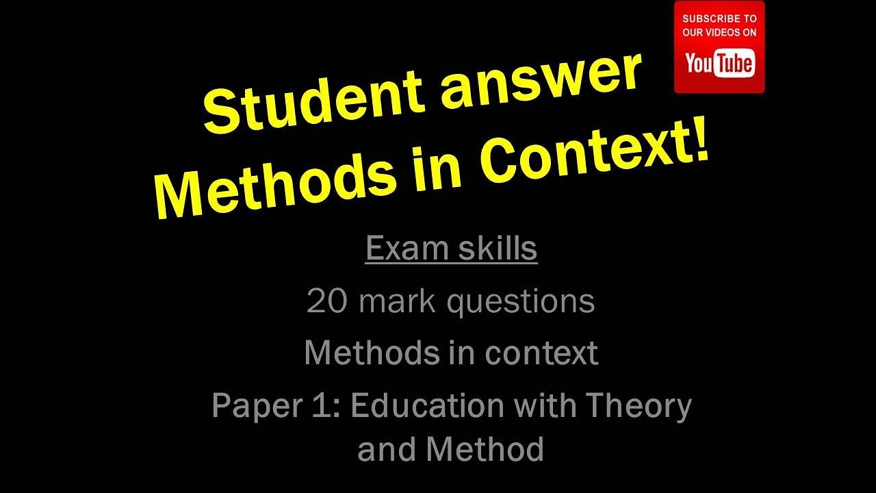A* Sociology: Method in context student answer with comments
