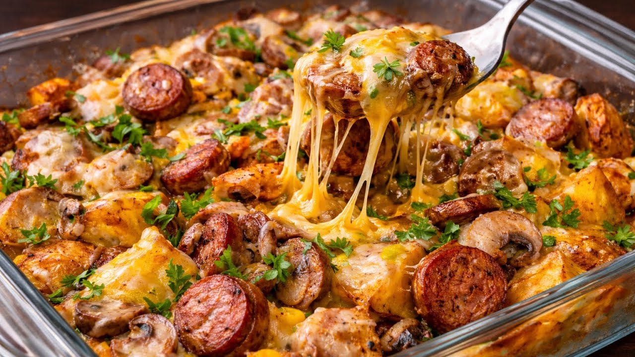 “Quick & Easy Roasted Potato with Cheese and Sausage | Perfect Lunch or Dinner” 