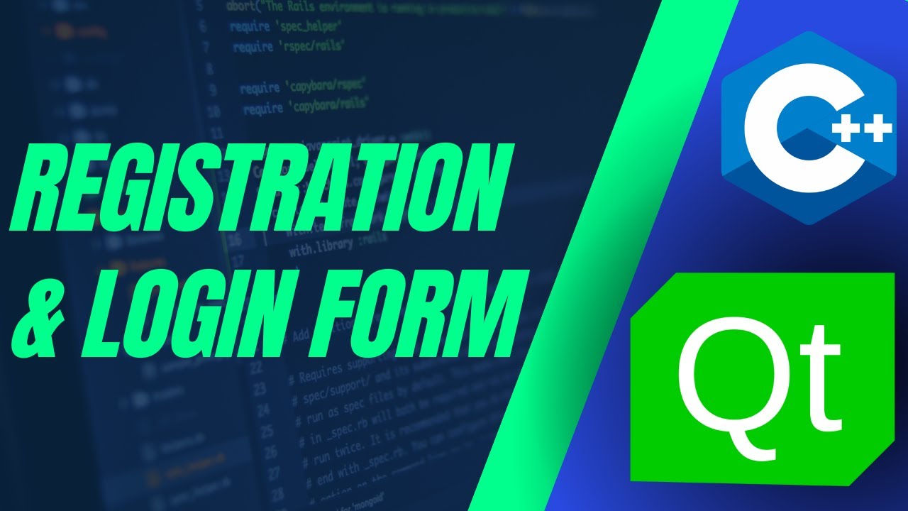 Project Qt | Login and Registration Form in Qt Creator using C++
