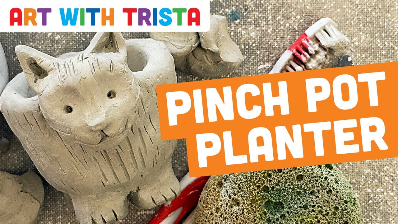 How To Make A Clay Pinch Pot Planter Art Lesson Video Tutorial - Art With Trista