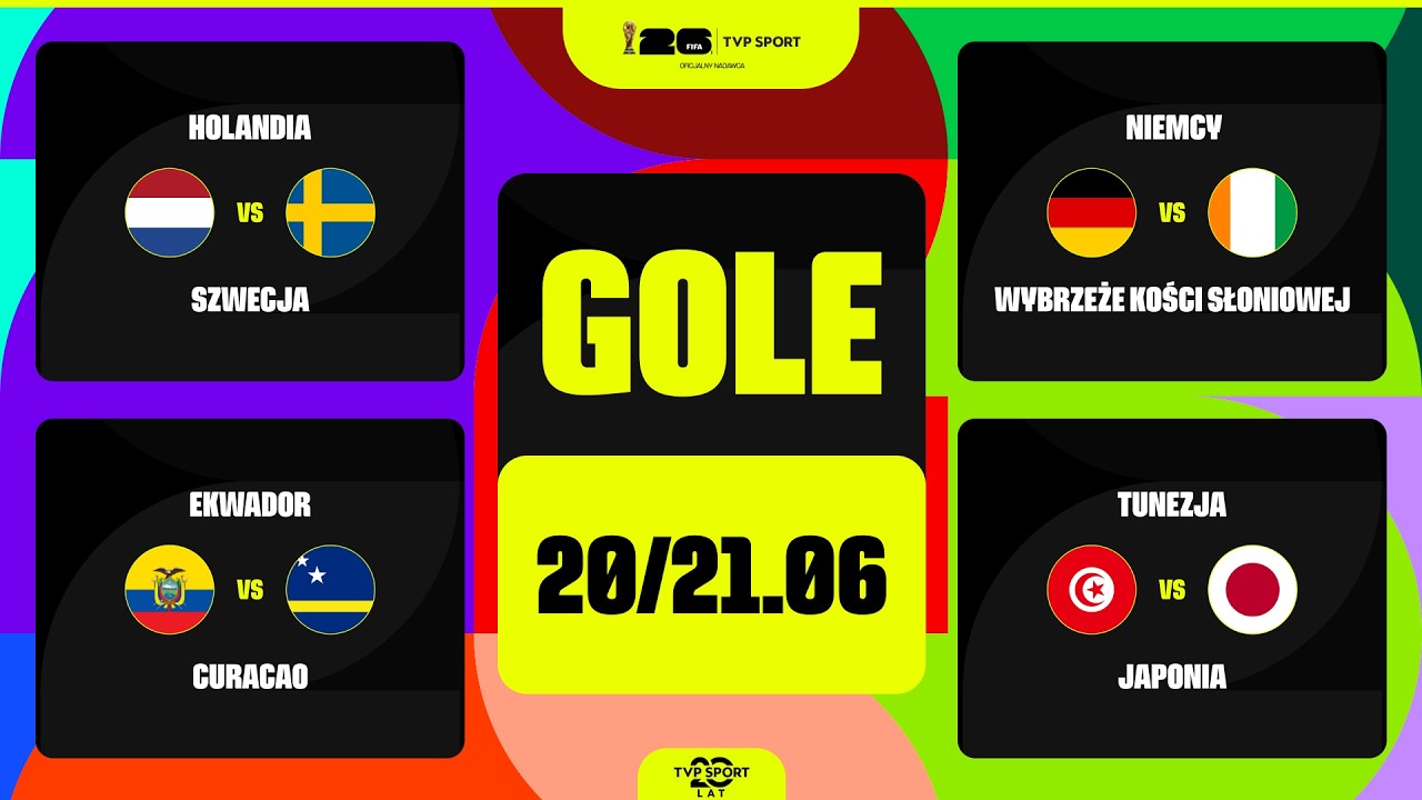 GOLE MUNDIALU: 20/21.06. GRUPY E I F - 2. TYDZIEŃ. STRZELALI HOLENDRZY, NIEMCY, JAPOŃCZYCY I INNI!