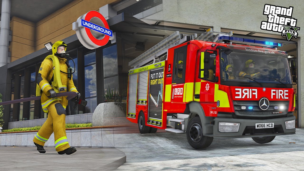FIRE ON THE LONDON UNDERGROUND! | GTA 5 London Fire Brigade Mod (LSPDFR)