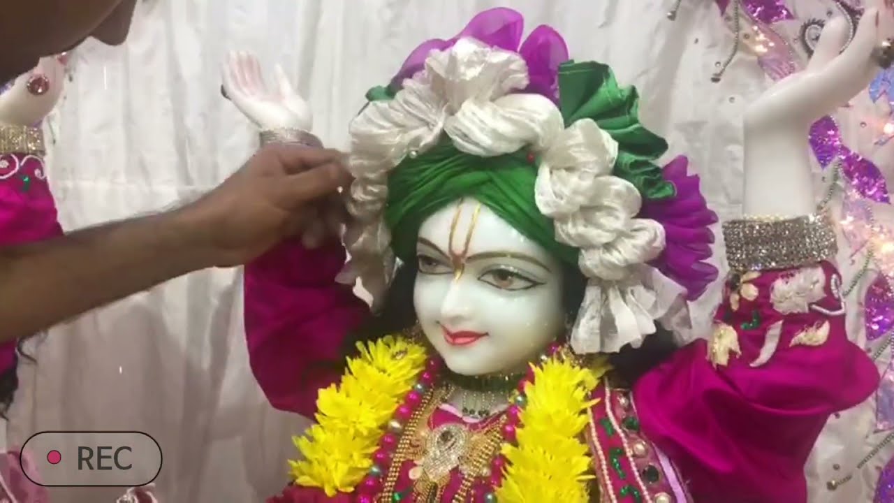 Sri Gaur Nitai Live Turban Making Tutorial-2 ISKCON Radha Syamsundar Central New jersey Temple USA.