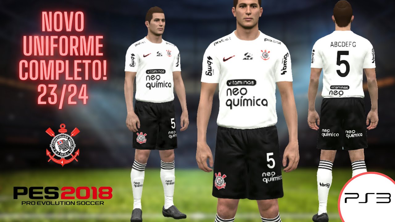🎮 Como Colocar Kit de Uniforme no PES 2018 para Ps3 + Bônus Uniforme Atual do Corinthians 2023/2024