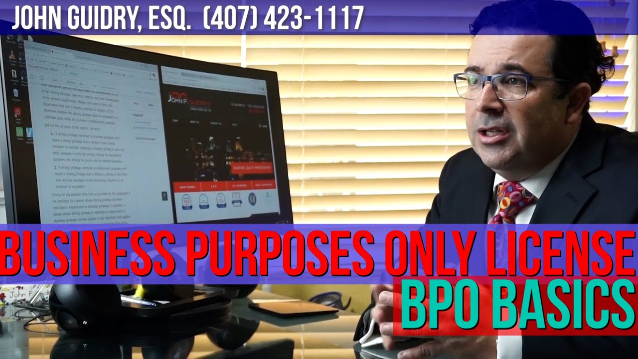 Business Purposes Only license (BPO), The Basics