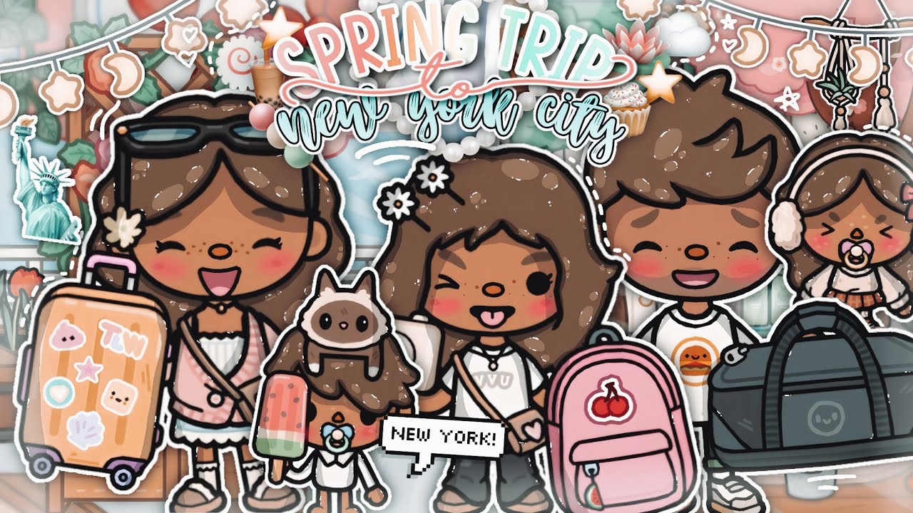 Family *SPRING* Trip to *NEW YORK CITY* 🗽🌸💫 || *VOICED* 🎙|| Toca Boca Life World Roleplay 🐇🐾🍡₊ ꒱ ⌒