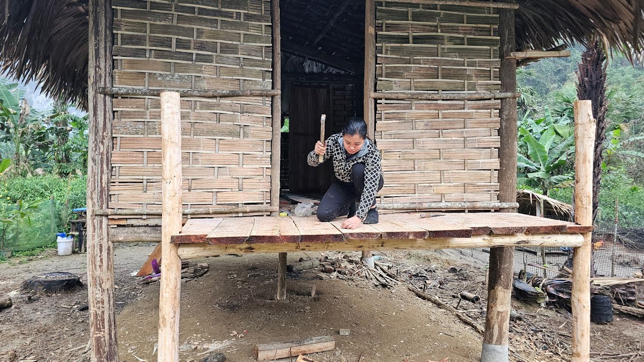 full video: the lonely life of a girl who completed her wooden house by herself
