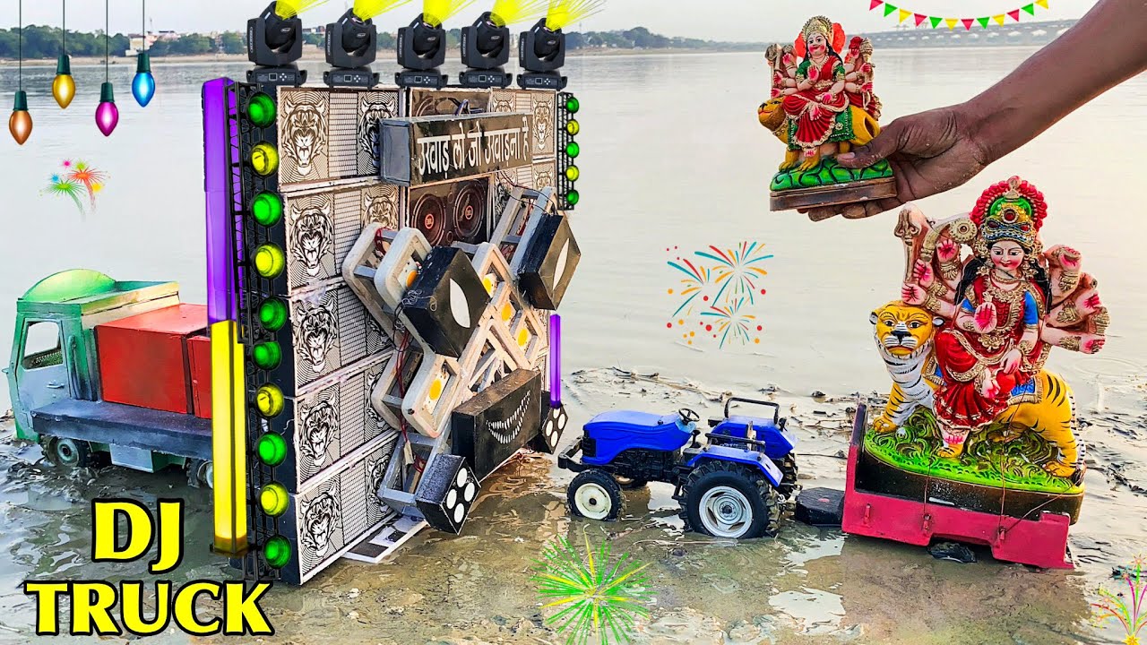 Diy Mini Wedding Dj Navratri Durga Road Lights Murti Visarjan | Mini Dj Truck Decoration Light