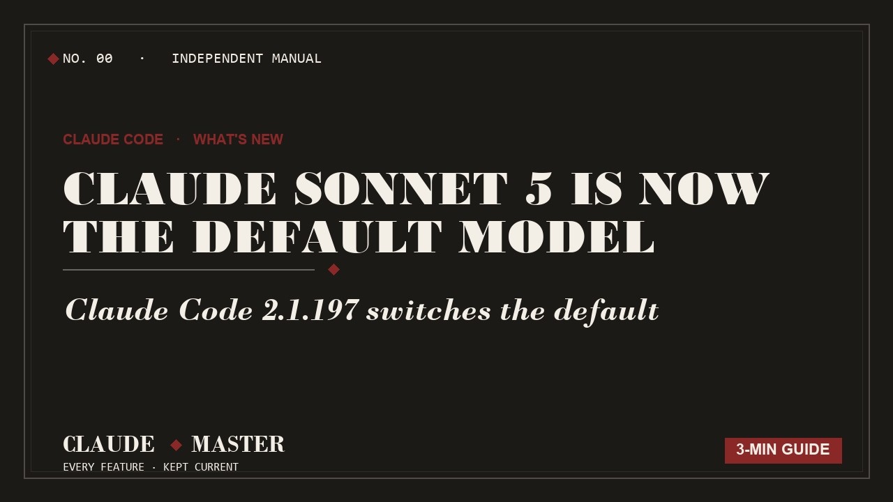 Claude Sonnet 5 is now the default model in Claude Code | Claude Master