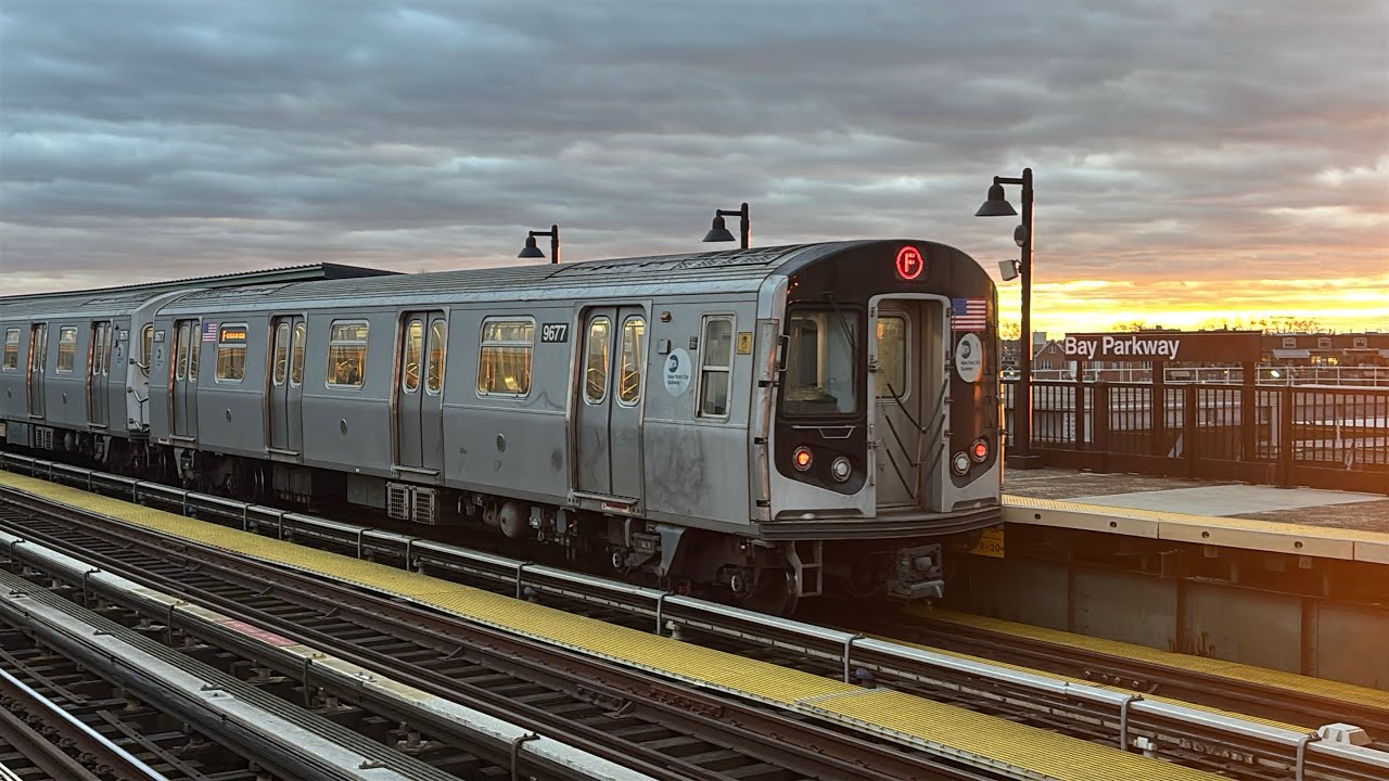 BMT Culver Line: (F) Train Action at Bay Parkway w/ NIS Trains + R42 Refuse 