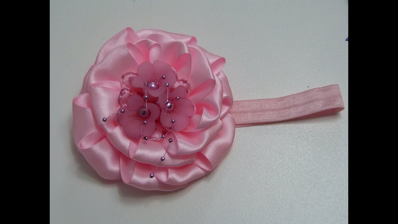Tutorial de Una bella y Fácil FLOR   Grandotade listón satinado,Manualidades la Hormiga