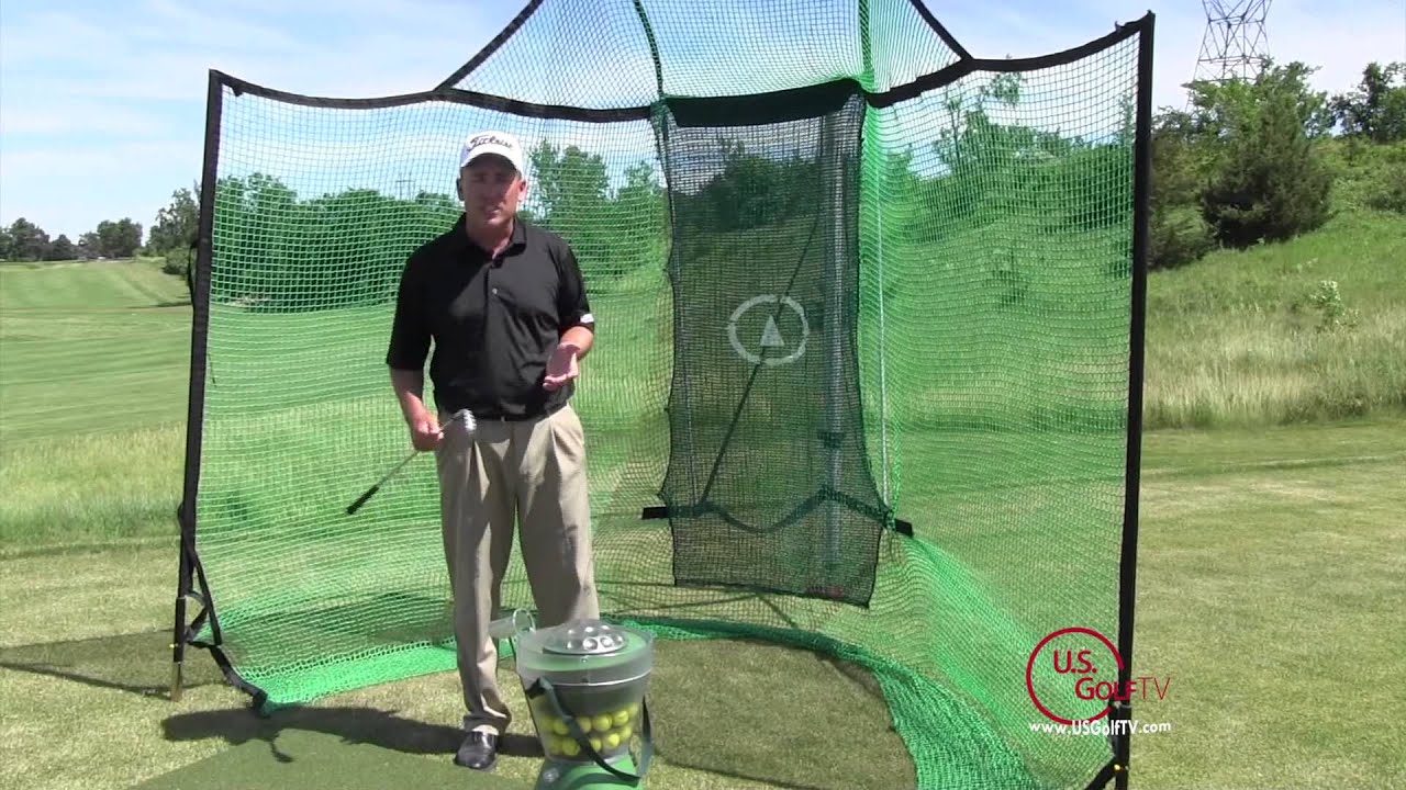 Backyard Driving Range Golf Mats Net and Auto Golf Ball Dispenser