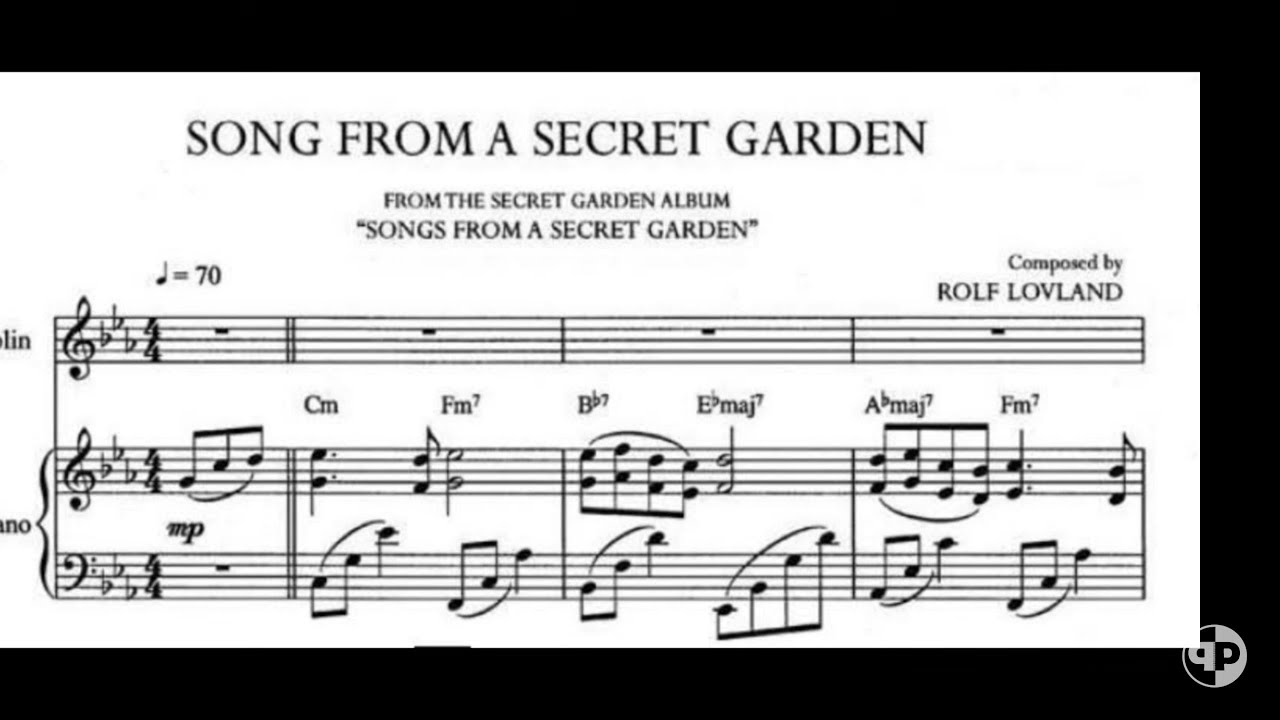 Song from a secret garden – piano accompaniment - for solo flute/violin