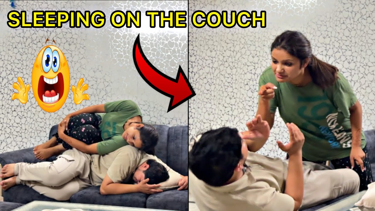 SLEEPING ON THE COUCH || Prank on wife ||Sleeping On Floor Prank || @NikkRichaavlogs