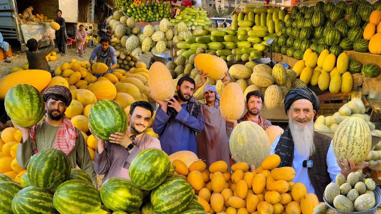 Melon - Watermelon | Big  Market in Kabul 2025 | د کابل خټکي او هندواڼې